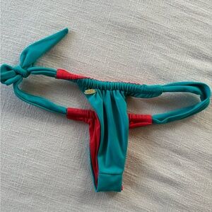 Indah Teal and Red Bikini Bottom